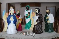 Empire & Union Vintage Plastic Table or Yard 8 Piece Christmas Nativity Grouping