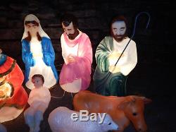 Empire Vintage Blow Mold Nativity Set 11 Piece Large Light Up Outdoor Christmas