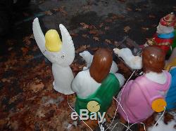 Empire Vintage Blow Mold Nativity Set +Angel 11Large Outdoor Christmas Lightups
