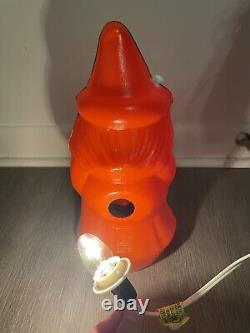 Empire Witch Holding Broom Blow Mold Halloween 1981 Orange Black Excellent