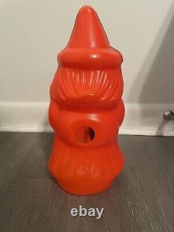 Empire Witch Holding Broom Blow Mold Halloween 1981 Orange Black Excellent