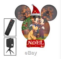 Exclusive New Gemmy Disney Mickey Ears Living Projection Christmas Yard Airblown