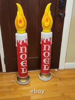 Extremely RARE! Vintage Empire Blow Mold Noel Candle Sticks Christmas 43 SET