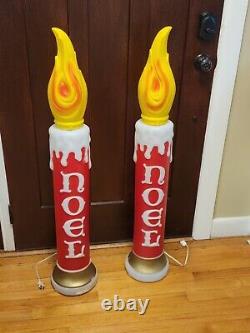 Extremely RARE! Vintage Empire Blow Mold Noel Candle Sticks Christmas 43 SET