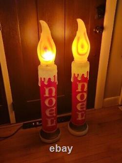 Extremely RARE! Vintage Empire Blow Mold Noel Candle Sticks Christmas 43 SET