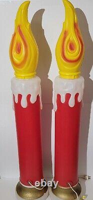 Extremely RARE! Vintage Empire Blow Mold Noel Candle Sticks Christmas 43 SET