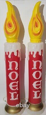 Extremely RARE! Vintage Empire Blow Mold Noel Candle Sticks Christmas 43 SET