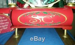 Extremely Rare Gemmy Animated lighted Christmas Sleigh Santa And Mrs Claus W Box