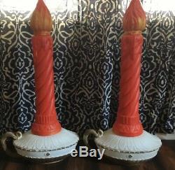 Extremely Rare Poloron Candle Blow Molds Pair Antique Vintage Christmas