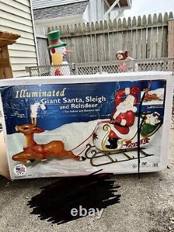 FANTASTIC General Foam Lighted Santa Sleigh + Box Blowmold Without Reindeer
