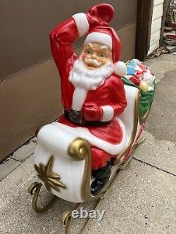 FANTASTIC General Foam Lighted Santa Sleigh + Box Blowmold Without Reindeer