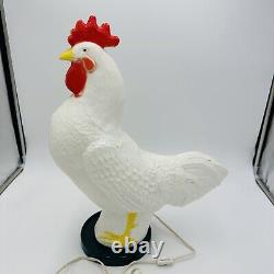 Fancy Farms Lights Rooster Blow Mold Plastic Lamp Decor Large 20 Rare Vintage