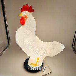 Fancy Farms Lights Rooster Blow Mold Plastic Lamp Decor Large 20 Rare Vintage