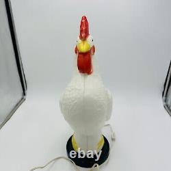 Fancy Farms Lights Rooster Blow Mold Plastic Lamp Decor Large 20 Rare Vintage