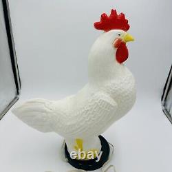 Fancy Farms Lights Rooster Blow Mold Plastic Lamp Decor Large 20 Rare Vintage