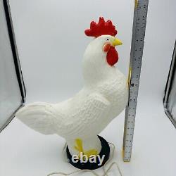 Fancy Farms Lights Rooster Blow Mold Plastic Lamp Decor Large 20 Rare Vintage