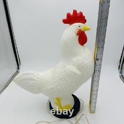 Fancy Farms Lights Rooster Blow Mold Plastic Lamp Decor Large 20 Rare Vintage