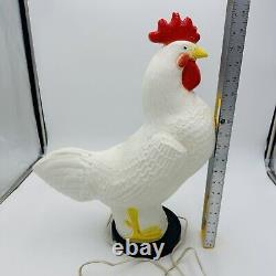 Fancy Farms Lights Rooster Blow Mold Plastic Lamp Decor Large 20 Rare Vintage