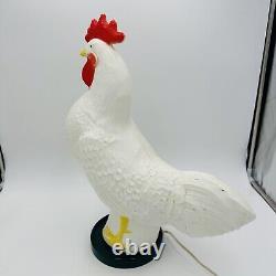 Fancy Farms Lights Rooster Blow Mold Plastic Lamp Decor Large 20 Rare Vintage