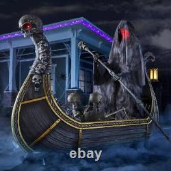 Ferry of the Dead Life Size Halloween Animatronic Skeleton Boat Prop Decor New