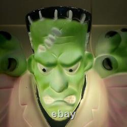 Frankenstein Monster Halloween Blow Mold Vintage Lighted 36 Empire WORKS