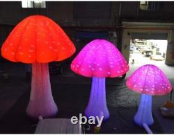 Full Printing Colored Giant Inflatable Mushroom LED Light Decors with Air Blower