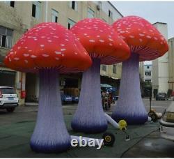 Full Printing Colored Giant Inflatable Mushroom LED Light Decors with Air Blower