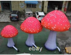 Full Printing Colored Giant Inflatable Mushroom LED Light Decors with Air Blower