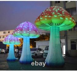 Full Printing Colored Giant Inflatable Mushroom LED Light Decors with Air Blower