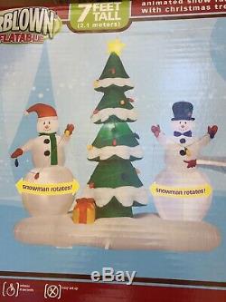 GEMMY 2007 7' Tall Animated SnowMen Lighted Christmas Tree Inflatable Airblown