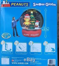 GEMMY Airblown Inflatable 6 Peanuts Snoopy Charlie Brown Snow Globe NIB
