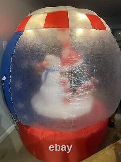 GEMMY Christmas 6' Airblown Inflatable Snowman Snow Globe 2006 Rotating Light Up