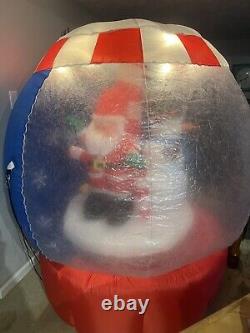 GEMMY Christmas 6' Airblown Inflatable Snowman Snow Globe 2006 Rotating Light Up