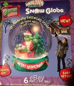 GEMMY Christmas Airblown Inflatable 6 GRINCH Snow Globe NIB