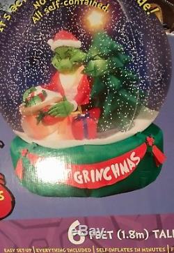 GEMMY Christmas Airblown Inflatable 6 GRINCH Snow Globe NIB