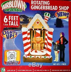 GEMMY Christmas Airblown Inflatable Rotating Gingerbread House 6 NIB