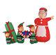 Gemmy Inflatable Mrs. Claus In Charge Scene Elves Elf Boss 7.5 Ft Wide Lights Up