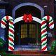 Giant! 7 Ft Sweet Candy Cane Archway W Red Bow Tinsel Pre Lit Christmas Yard Art