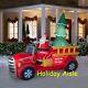 Giant Santa's Fire Truck Airblown Lighted Inflatable Christmas Tree