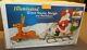 Giant Santa Sleigh And Reindeer New In Box By General Foam, Rare Blowmold