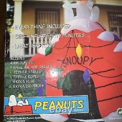 GIGANTIC 7 FEET GEMMY PEANUTS SNOOPY HTF RARE CHRISTMAS RED BARON Inflatable