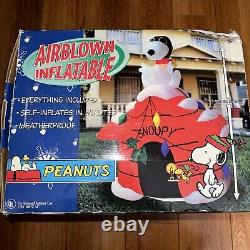 GIGANTIC 7 FEET GEMMY PEANUTS SNOOPY HTF RARE CHRISTMAS RED BARON Inflatable