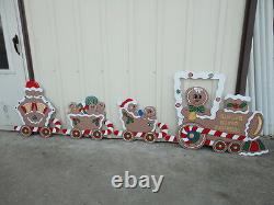 GINGERBREAD TRAIN 4 pc Christmas Yard Art Decoration