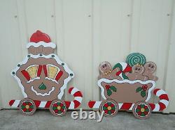 GINGERBREAD TRAIN 4 pc Christmas Yard Art Decoration