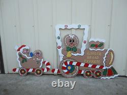 GINGERBREAD TRAIN 4 pc Christmas Yard Art Decoration