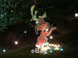 GRINCH Max the Dog & Cindy Lou Christmas yard art Stealing CHRISTMAS Lights