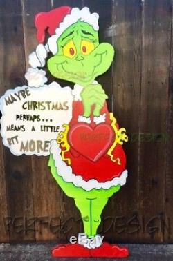 GRINCH Red Christmas Sweater Santa Sweet Heart Quote Yard Art