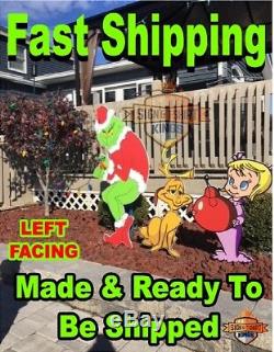 GRINCH Stealing CHRISTMAS Light Yard Art LEFT Facing Grinch MAX CINDY FAST SHIP