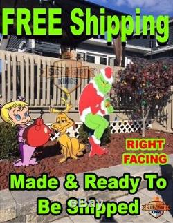 GRINCH Stealing CHRISTMAS Light Yard Art RIGHT Facing Grinch MAX CINDY FREE SHIP