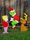 Grinch Stealing Christmas Lights Max & Cindy Lou Yard Art Left